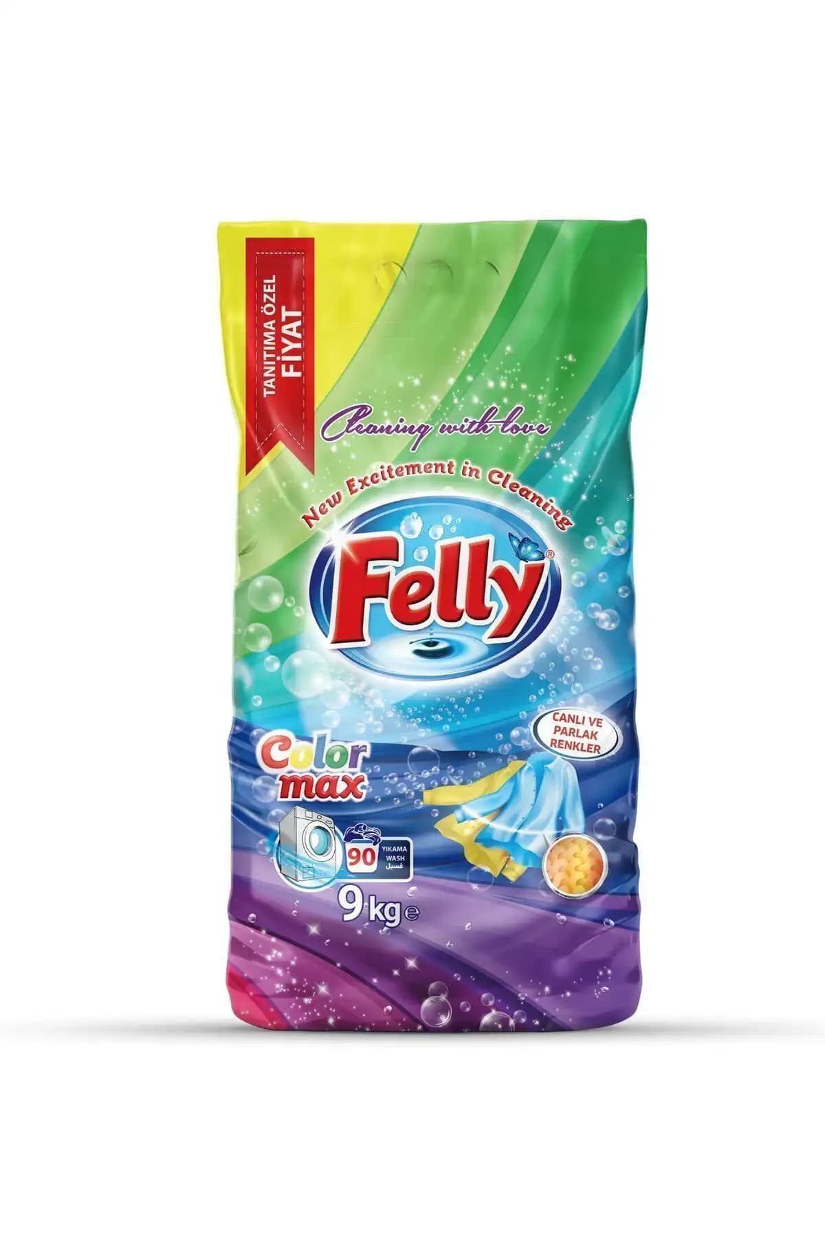 FELLY 9 kg Renkli Çamaşır Deterjanı: Etkili Temizlik ve Renk Koruma Özellikleri
