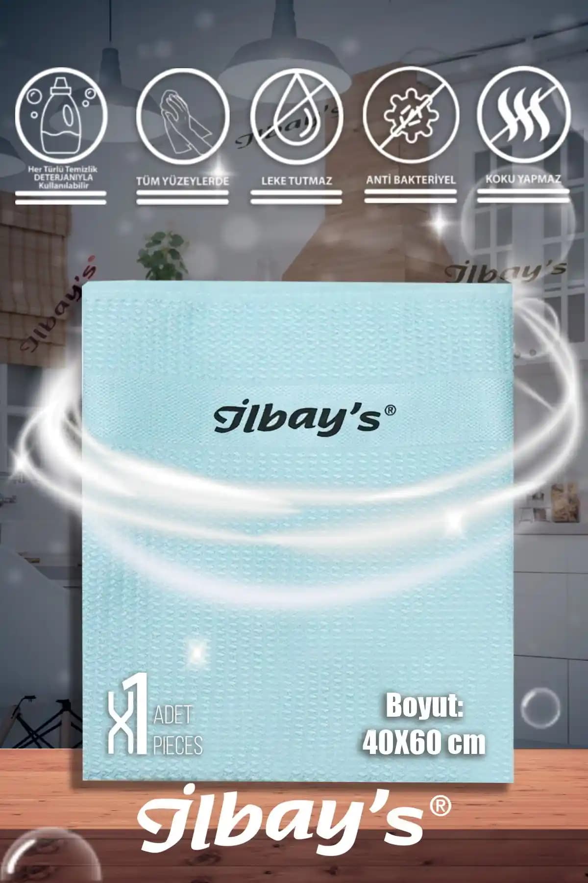 İlbay Mavi Renkli Temizlik Bezi: Pratik ve Hijyenik Günlük Temizlik Çözümü