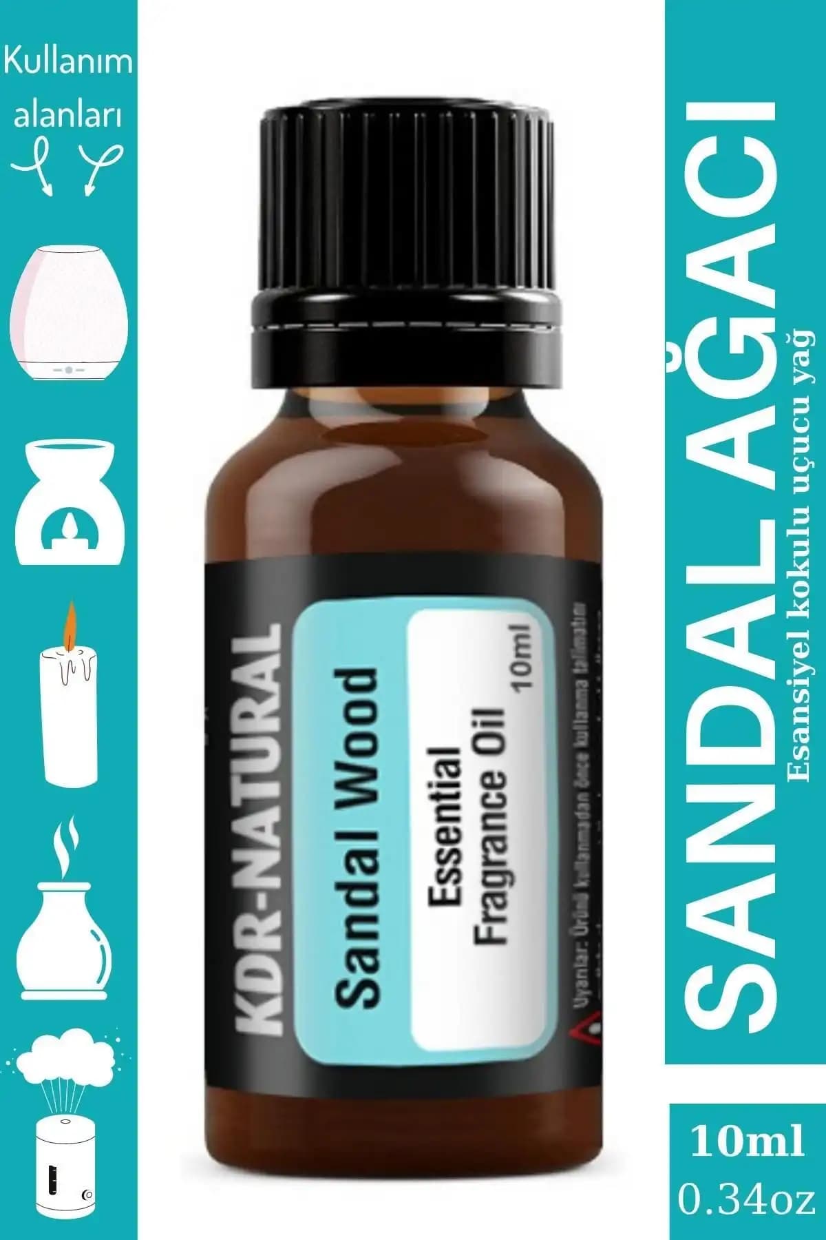 KDR Natural Sandal Ağacı Esansiyel Yağı Doğal Aromaterapi ve Ortam Kokusu İçin