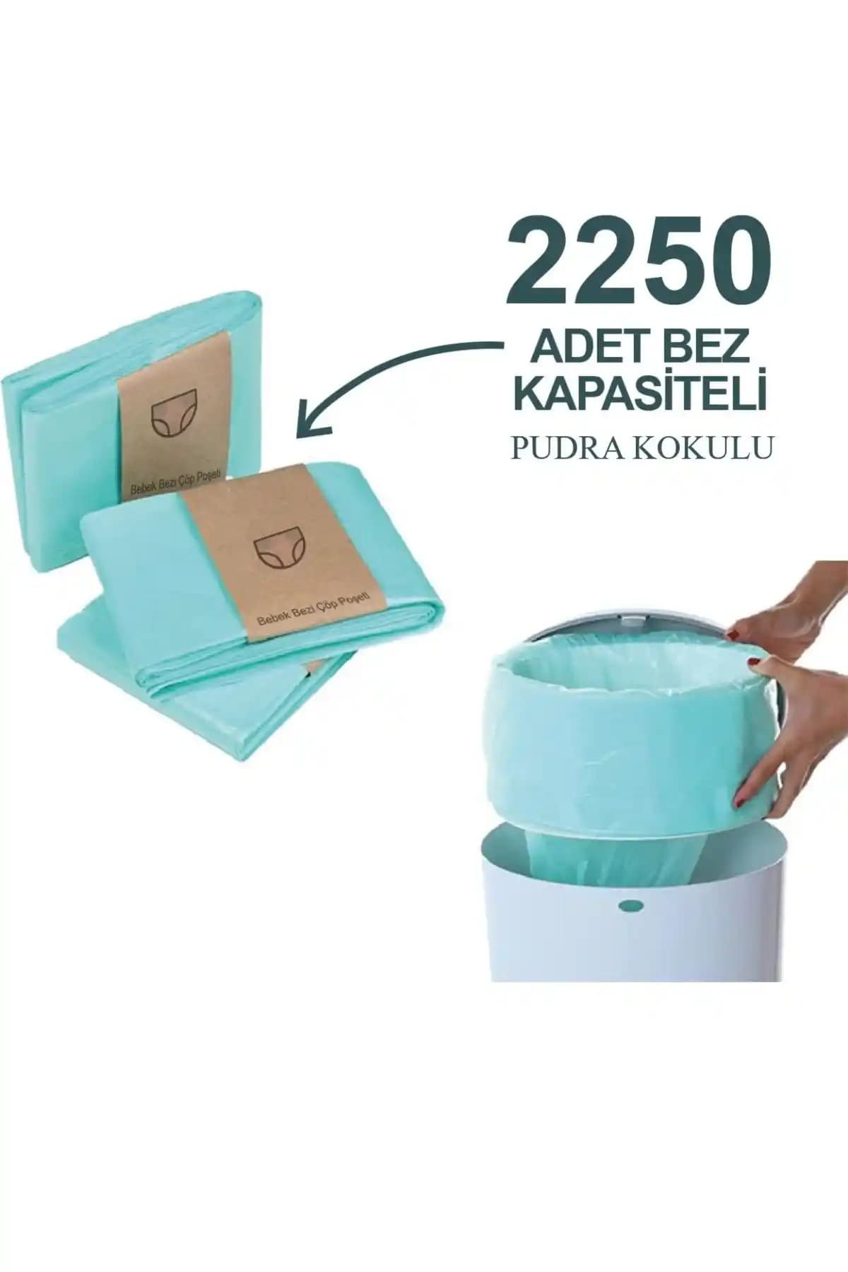 Korbell 16L Uyumlu 2250 Bebek Bezi Kapasiteli Pudra Kokulu Yerli Çöp Poşetleri