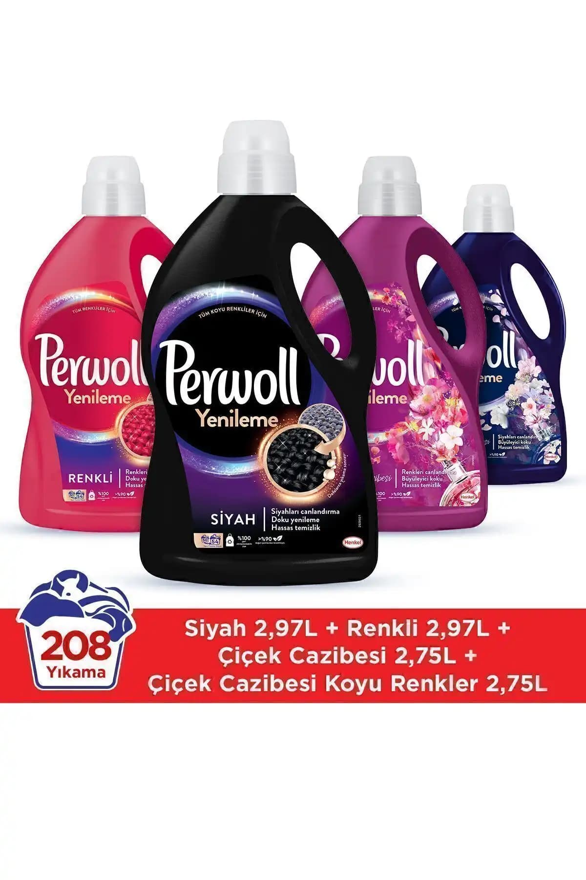 Perwoll Sıvı Deterjan Çiçek Cazibesi Koyu Renkler Güçlü ve Kalıcı Temizlik Sağlayan Formül