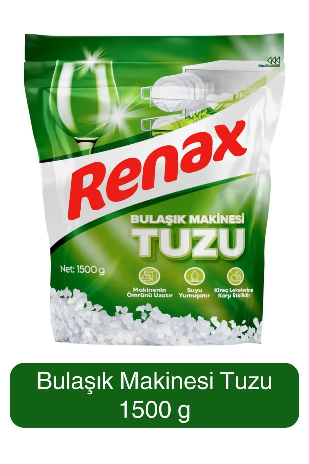 Renax Bulaşık Makinesi Tuzu 1500g - Temizlikte Güçlü ve Güvenilir Çözüm