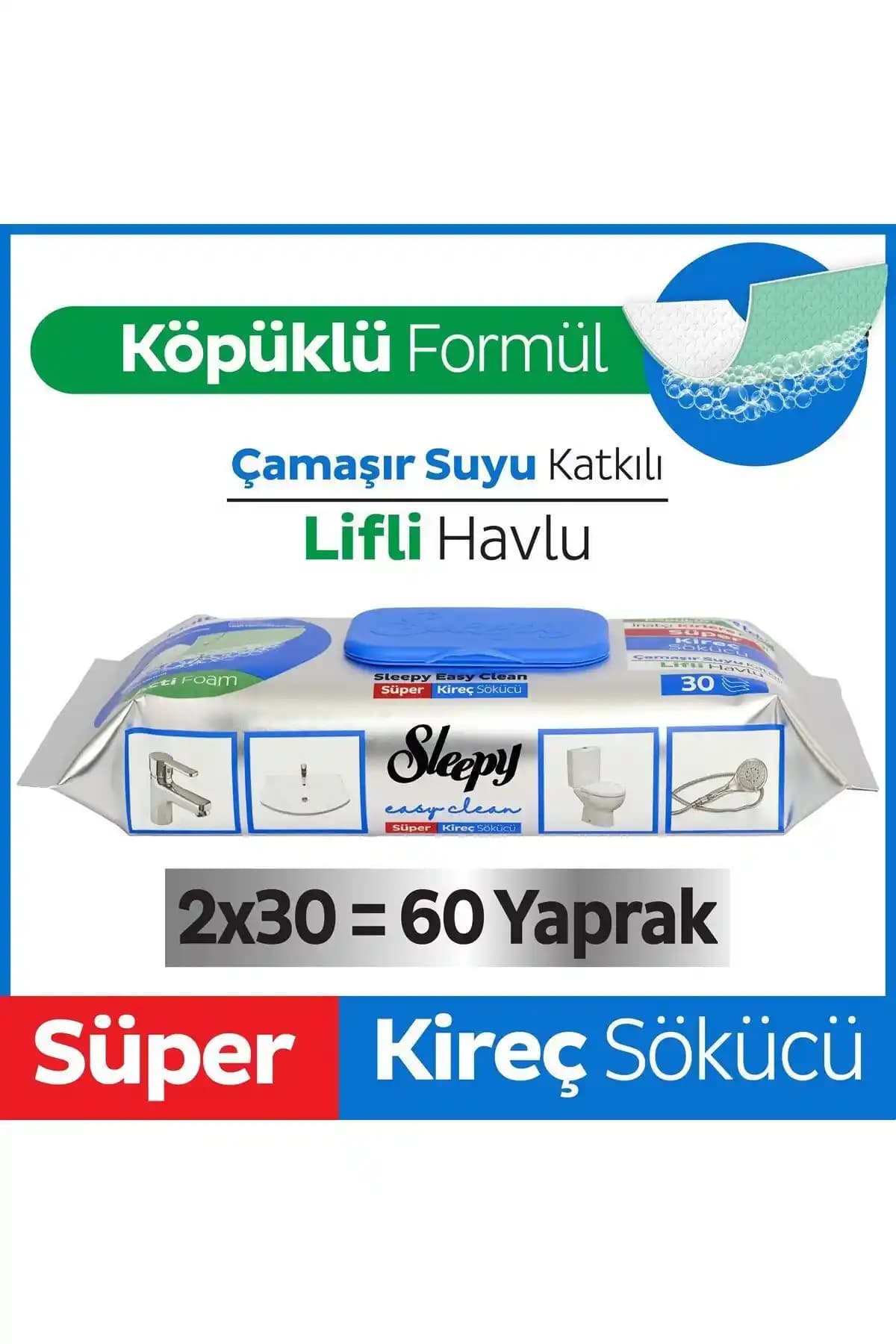 Sleepy Easy Clean Süper Kireç Sökücü Yüzey Temizleme Mendili Özellikleri ve Kullanım Alanları
