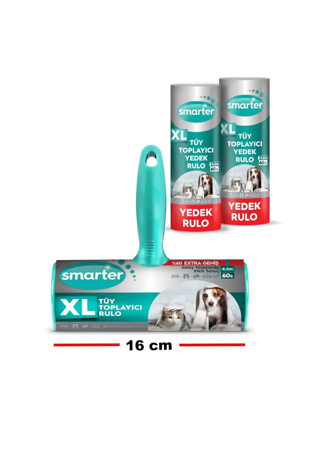 Smarter XL Tüy Toplayıcı Rulo: Geniş ve Pratik Evcil Hayvan Tüyleri Temizleme Çözümü