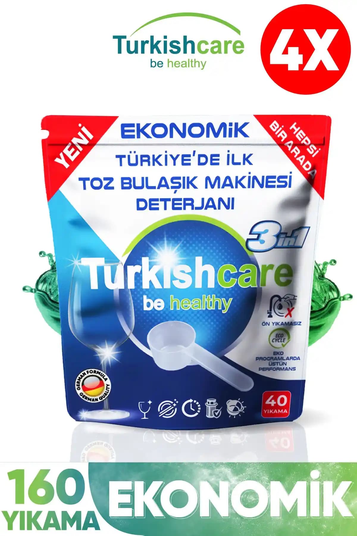 Turkishcare Hepsi Bir Arada Toz Deterjanı: Yüksek Performanslı ve Çevre Dostu Bulaşık Makinesi Temizliği