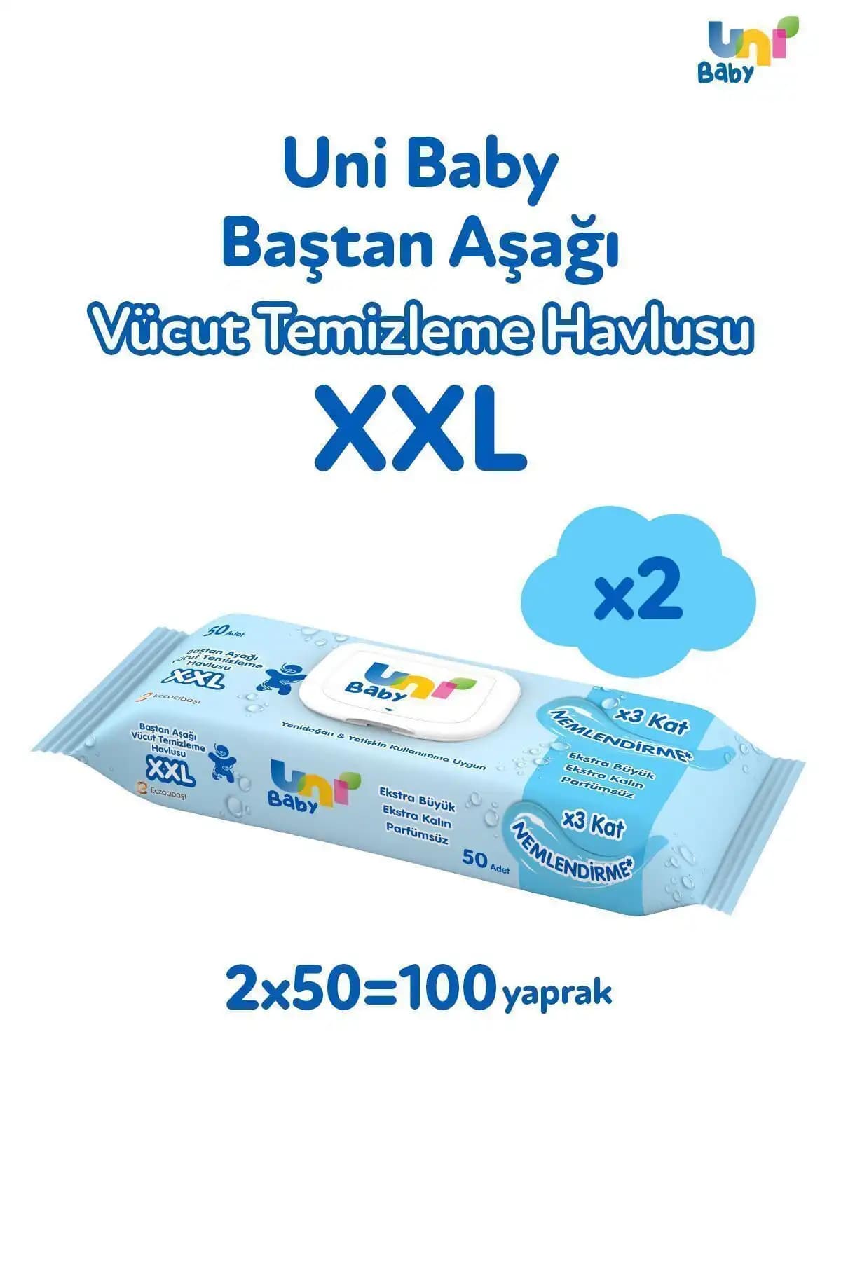 Uni Baby Vücut Temizleme Havlusu XXL 2'li ve 3'lü Paketlerin Karşılaştırması