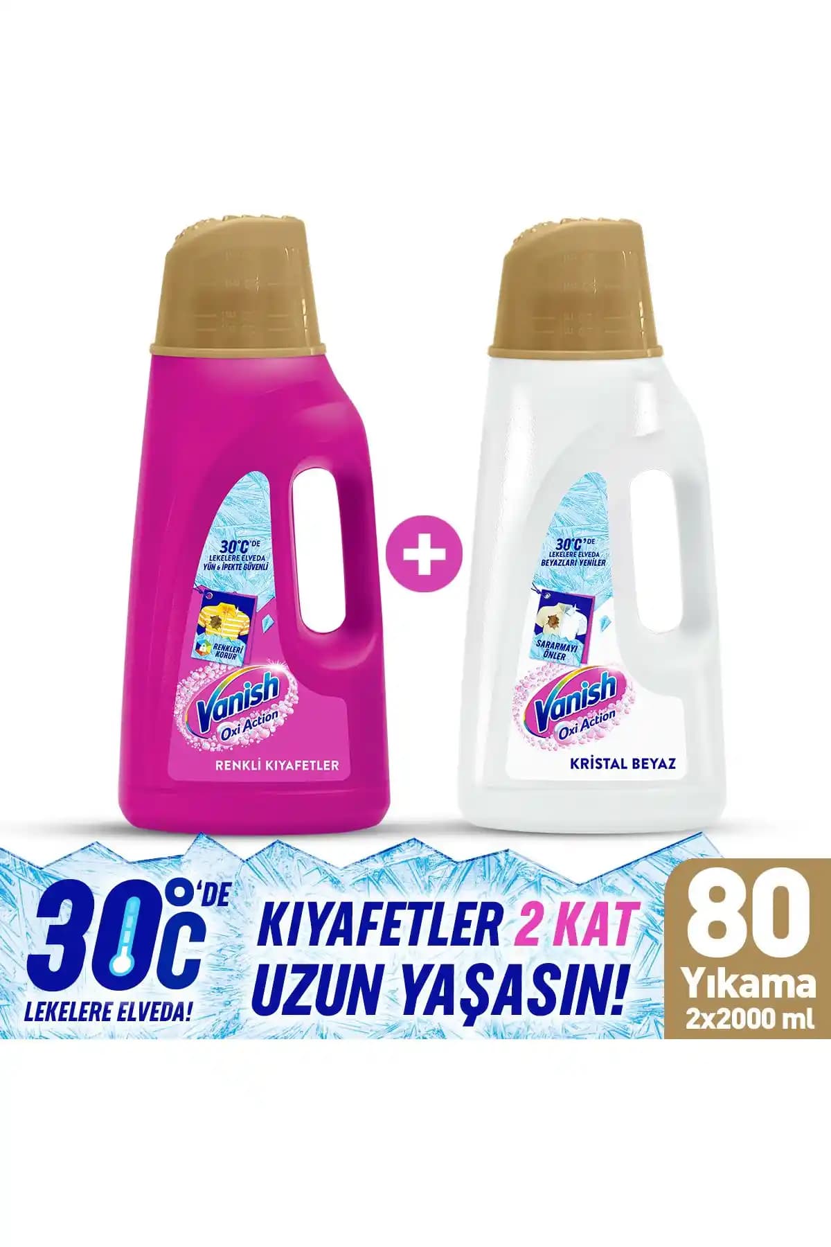 Vanish Oxi Action Multipower Beyazlar ve Renkli Kıyafetler İçin Güçlü Leke Çıkarıcı Deterjan
