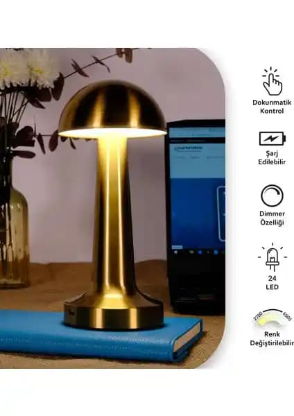 Ack Marka Şarjlı Dokunmatik LED Masa Lambası Modern ve Çok Fonksiyonlu Tasarım