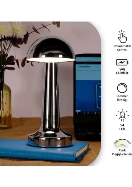 Ack Şarjlı Dokunmatik LED Masa Lambası: Modern ve Çok Yönlü Tasarım Çözümü