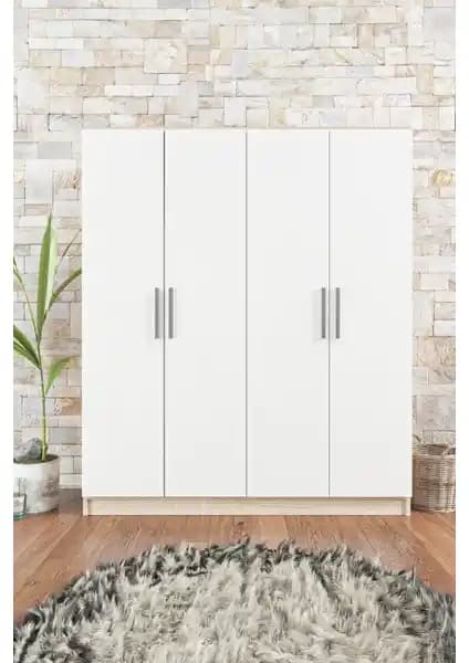 Aeka AE-1059 Milano Beyaz Gardırop Modern ve Fonksiyonel Tasarımıyla Şıklık Sunar