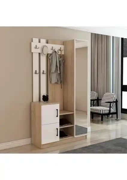 Afilli Nova Kapaklı Aynalı Portmanto: Modern ve Dayanıklı Giriş Dekorasyonu Çözümü