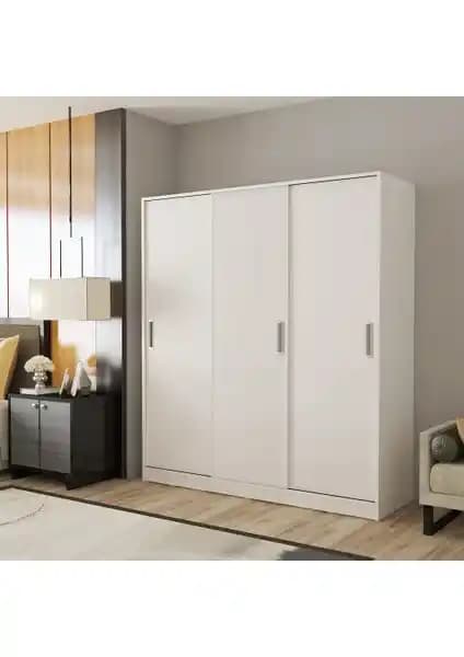 Afilli Tamamı MDF Lam 3 Kapılı Sürgülü Gardrop: Modern ve Dayanıklı Çözüm