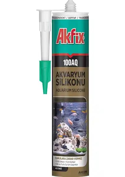 Akfix 100AQ Akvaryum Silikonu 310 ML Siyah Profesyonel Cam Yapıştırıcı