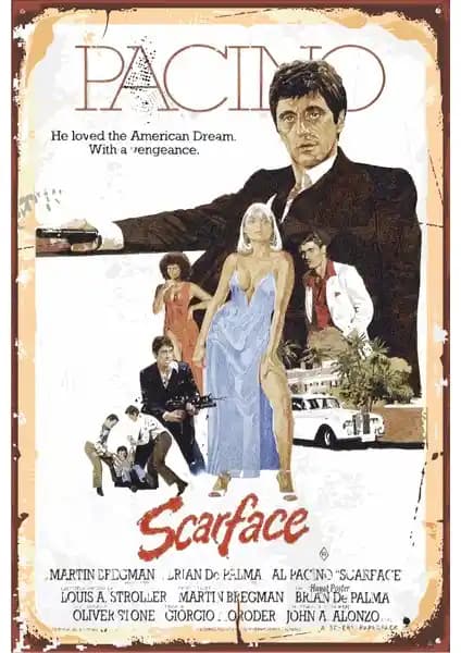 Al Pacino Scarface Retro Vintage Poster 20x30 cm ile Duvarınıza Şıklık Katın