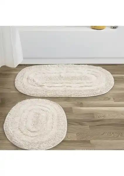 Alanur Home Trio Bukle Cotton Banyo Paspası Krem 2'li Set Estetik ve Fonksiyonellik