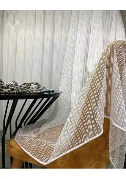 Aleyna Home Taç Çizgili Naturel Tül Perde: Şık ve Fonksiyonel Ev Dekorasyonu İçin Ideal