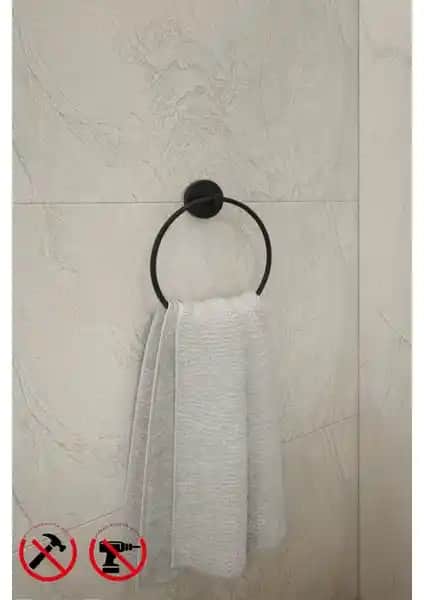 Alper Banyo Lotus Siyah Yuvarlak Havlu Askısı: Modern ve Dayanıklı Banyo Dekorasyonu Ürünü