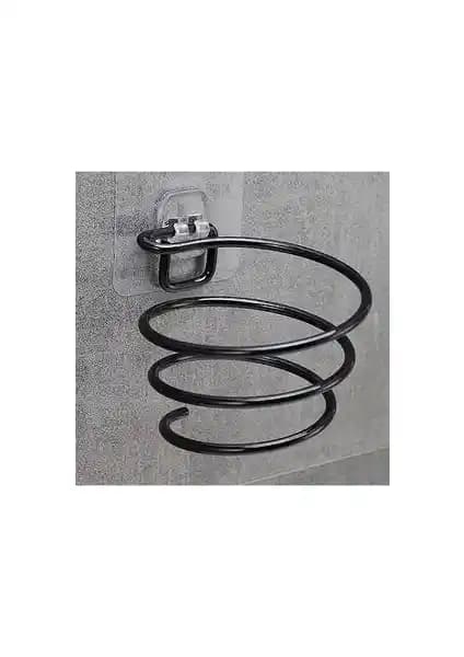 Alper Banyo Siyah Yapışkanlı Fön Makinesi Askısı: Dayanıklı ve Kolay Kullanımlı Çözüm