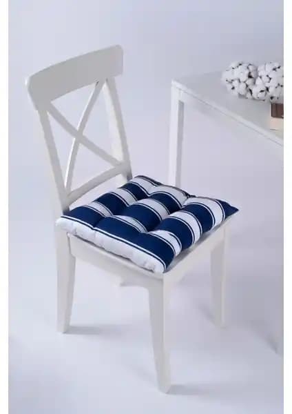 Altınpamuk Beta Mavi Beyaz Pofidik Sandalye Minderi Konfor ve Estetik Bir Arada