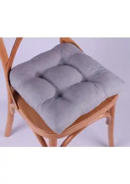 Altınpamuk Lina Gri Pofidik Sandalye Minderi: Şıklık ve Konfor Sunan Modern Oturma Aksesuarı