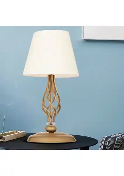 Apliqa Lupin Beyaz Şapkalı Eskitme Masa Lambası Modern ve Şık Tasarımıyla Dekorasyonunuza Uyum Sağlar