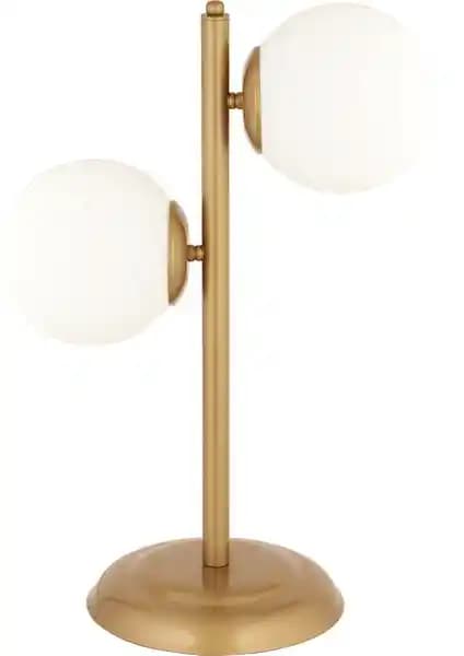 Apliqa Siena 2Li Eskitme Boyalı Beyaz Camlı Masa Lambası Modern ve Şık Tasarım