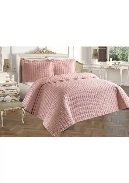 Armes Hayal Çift Kişilik Yatak Örtüsü Pudra Renkli Estetik ve Kullanışlı Tasarım