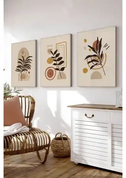 Artavessa Dekoratif 3 Parça Kanvas Tablo Seti Modern Sanat ve Şıklık Sunar