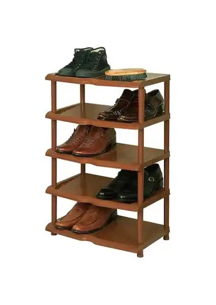 Atadan 5 Katlı Plastik Ayakkabılık Kahverengi Pratik ve Uygun Fiyatlı Depolama Çözümü