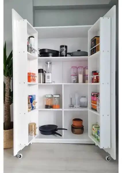 AVM Park Erzak Dolabı Beyaz Çok Amaçlı Modern Mutfak ve Balkon Depolama Çözümü