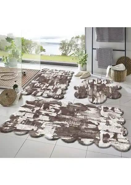 Balat Halı 3'lü Pas Pas Seti Kaymaz Tabanlı Modern ve Şık Tasarım Özellikleri