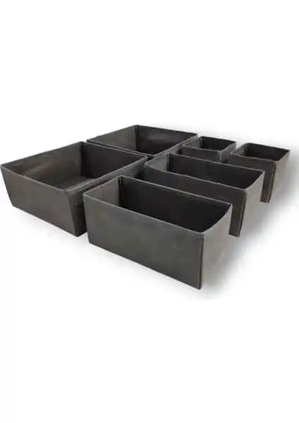 Balkan Room Antrasit 6'lı Çekmece İçi Düzenleyici Seti Ev ve Ofis İçin Çok Amaçlı Çözüm