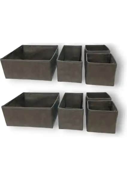 Balkan Room Antrasit 8'li Çekmece Düzenleyici Seti Ev ve Ofis İçin Şık ve Fonksiyonel Çözüm