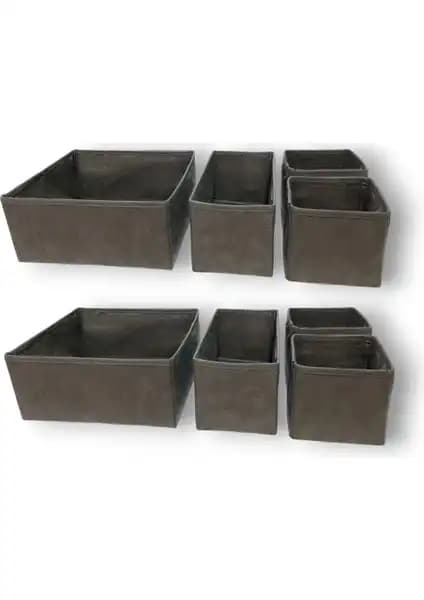 Balkan Room Antrasit 8'li Çekmece Düzenleyici Seti Ev ve Ofis İçin Şık ve Fonksiyonel Çözüm