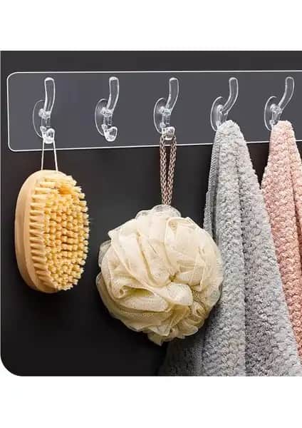 Baysa 5'li Şeffaf Yapışkan Askı Ev ve Ofis Düzeni İçin Pratik Çözüm