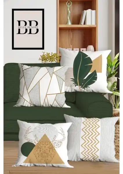 Belle Benoit Çift Taraflı Dijital Baskılı Yastık Kılıfı Seti Modern ve Şık Dekorasyon İçin