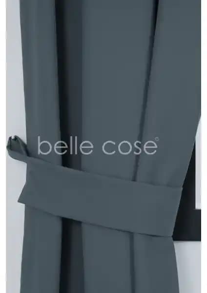 Belle Cose Bohem Tarz Keten Görünümlü Fon Perde Modern ve Doğal Dekorasyon İçin Uygun