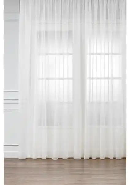 Belle Cose Kullanıma Hazır Pileli Kırık Beyaz Düz Tül Perde Dekorasyon ve Kullanım Avantajları