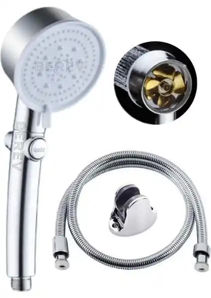 Berev Krom Pervaneli 6 Fonksiyonlu Aç Kapa Turbo Duş Seti: Modern Banyo Konforu İçin Uygun