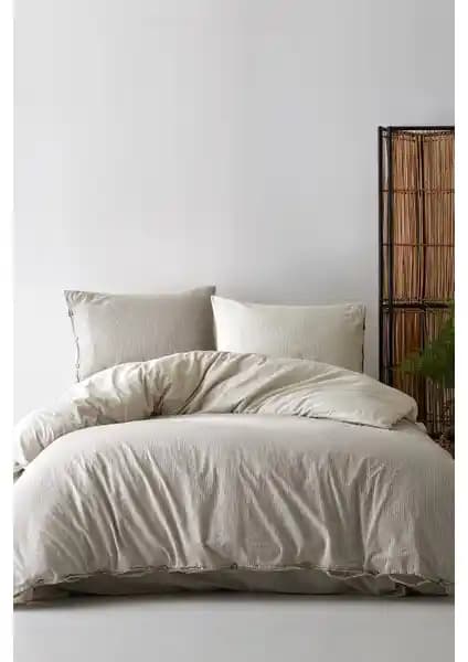 Berolige Cottage Pamuklu Çift Kişilik Çizgili Nevresim Takımı Şıklık ve Konforun Buluşması