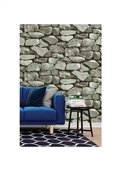 BienHome 5328 Taş Desenli 3D Duvar Kağıdı Modern ve Estetik İç Mekan Dekorasyonu İçin Uygun