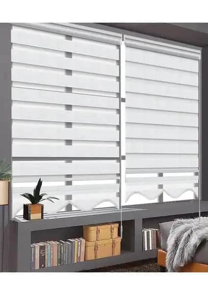 Binbir Perde Beyaz Pileli Dilimli Zebra Perde ile Modern ve Şık İç Mekan Tasarımı