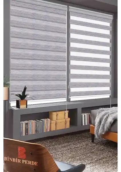 Binbir Perde Gri Beyaz Kırçıllı Zebra Perde Modern ve Dayanıklı Tasarımıyla Dekorasyonunuza Şıklık Katıyor