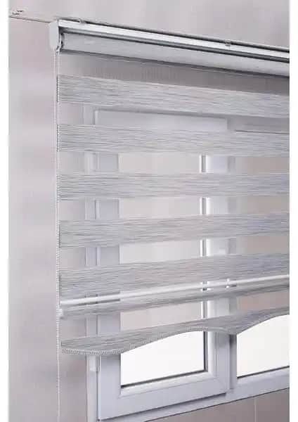 Bizden Perde Brillant Etekli Gri Bambu Güneşlik Stor Perde: Modern ve Fonksiyonel Tasarım