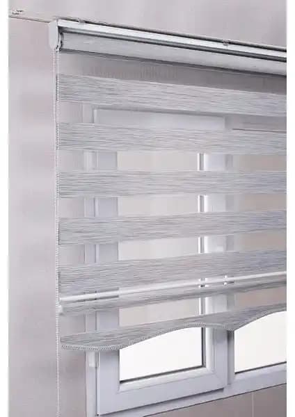 Bizden Perde Brillant Etekli Gri Bambu Güneşlik Stor Perde: Modern ve Fonksiyonel Tasarım