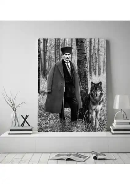 BK Gift Atatürk Tasarımlı Kanvas Tablo: Estetik ve Anlamlı Dekorasyon Unsuru