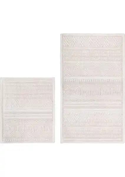 Bluenity Hat Doğal Pamuklu Banyo Kilim Seti Estetik ve Güvenli Banyo Dekorasyonu İçin