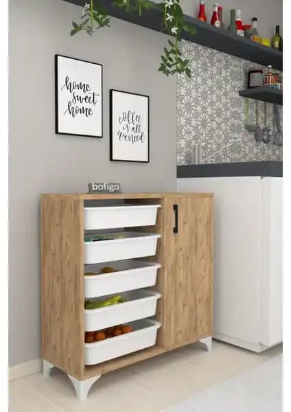 Bofigo 5 Sepetli Çok Amaçlı Oyuncak Dolabı Modern ve Fonksiyonel Çocuk Odası Saklama Ünitesi