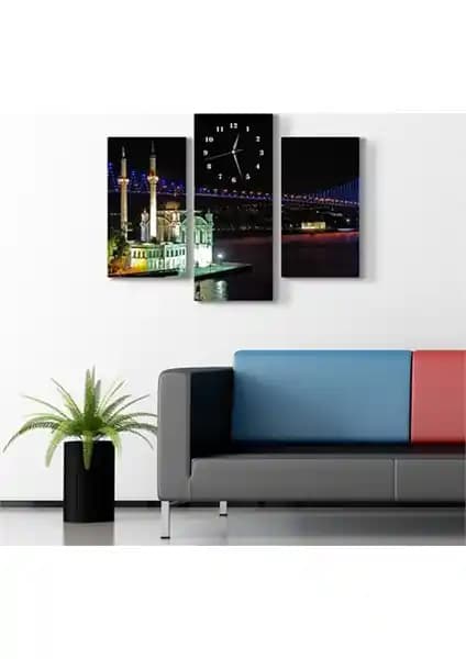 Boğaz Köprüsü ve Ortaköy Manzaralı Modern Kanvas Tablo 80x60 cm Dekorasyon Ürünü