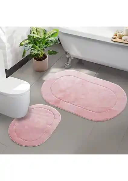 Bonny Home 2'li Rixos Pudra Banyo Paspası ve Halı Seti Konfor ve Estetik İçin Ideal